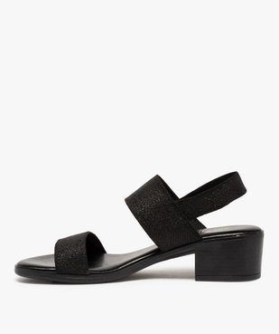 Sandales femme à talon carré et larges brides élastiquées vue3 - Nikesneakers(URBAIN) - Nikesneakers