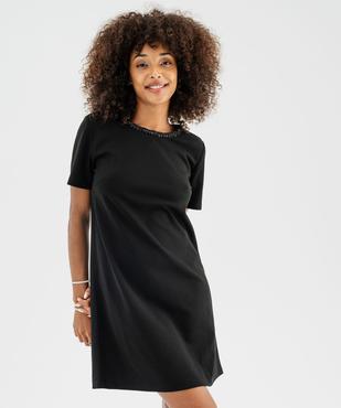 Robe manches courtes coupe droite et courte femme vue1 - GEMO(FEMME PAP) - GEMO