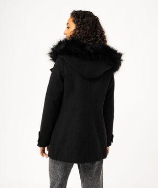 Manteau zippé à capuche en fourrure imitation femme vue3 - GEMO(FEMME PAP) - GEMO
