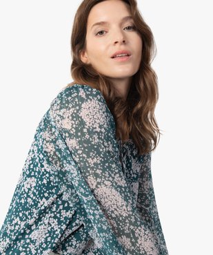 Blouse femme en voile avec rayures pailletées sur les manches vue2 - GEMO(FEMME PAP) - GEMO