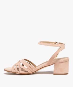 Sandales femme avec brides en croûte de cuir - Tanéo vue3 - TANEO - GEMO