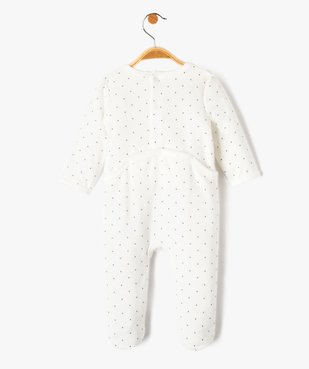 Pyjama bébé à pont-dos en velours à pois vue4 - GEMO(BB COUCHE) - GEMO