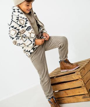 Pantalon velours coupe chino avec taille ajustable garçon vue6 - GEMO (ENFANT) - GEMO