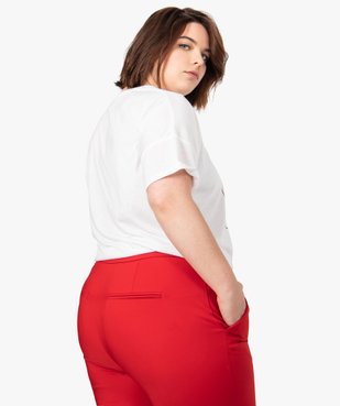 Tee-shirt femme loose à manches courtes et imprimé vue3 - GEMO (G TAILLE) - GEMO