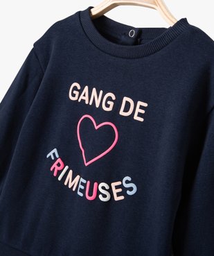 Sweat bébé fille avec inscription multicolore vue2 - GEMO(BEBE DEBT) - GEMO