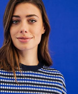 Tee-shirt manches courtes loose en maille stretch femme vue2 - GEMO(FEMME PAP) - GEMO