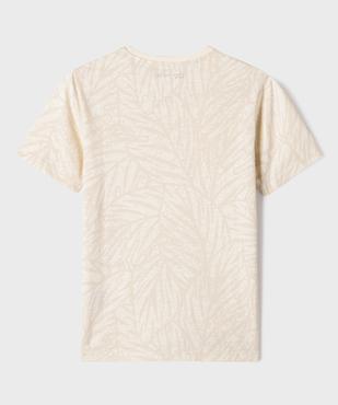 Tee-shirt manches courtes en jersey de coton imprimé feuillage garçon vue3 - GEMO 4G GARCON - GEMO