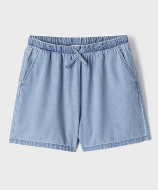 Short en jean ample à taille élastiquée fille vue1 - GEMO (JUNIOR) - GEMO