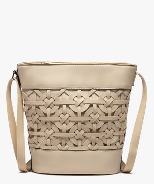 Sac femme forme seau avec motif en relief vue1 - GEMO (ACCESS) - GEMO