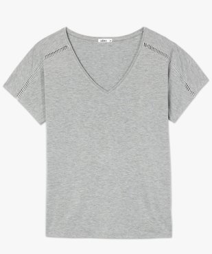 Tee-shirt femme pailleté avec épaules fantaisie vue4 - GEMO(FEMME PAP) - GEMO
