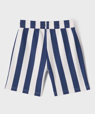 Bermuda rayé en maille French Terry avec taille ajustable garçon vue3 - GEMO (ENFANT) - GEMO
