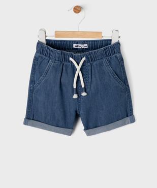 Bermuda en jean avec taille ajustable bébé garçon vue1 - GEMO(BEBE DEBT) - GEMO