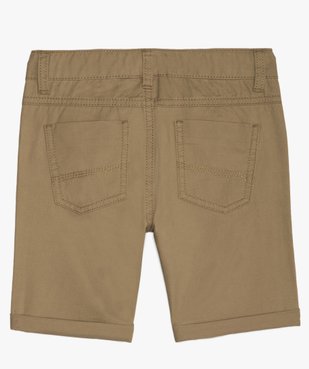 Bermuda garçon en coton twill uni à revers vue5 - GEMO (ENFANT) - GEMO