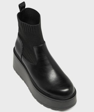 Boots avec tige chaussette et semelle plateforme femme - 5 Miles vue6 - 5 MILES - GEMO