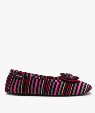 Chaussons femme ballerines en velours uni – Isotoner vue1 - ISOTONER - GEMO
