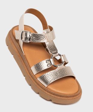 Sandales spartiates à épaisse semelle crantée femme - 5 Miles vue5 - 5 MILES - GEMO