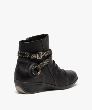 Boots femme confort à talon compensé dessus drapé vue4 - GEMO (CONFORT) - GEMO