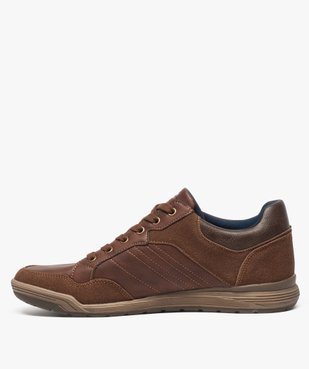 Tennis homme baskets de ville multimatières avec surpiqûres vue3 - GEMO (HOMME) - GEMO