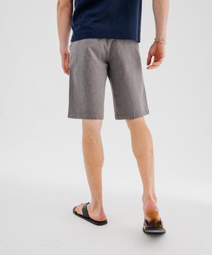 Bermuda en coton extensible coupe Regular avec ceinture tressée homme vue3 - GEMO (HOMME) - GEMO