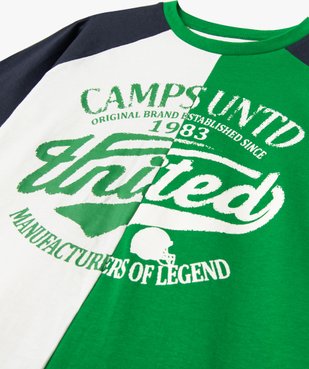 Tee-shirt garçon multicolore avec inscription poitrine - Camps United vue2 - CAMPS UNITED - GEMO