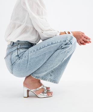Mules à talon métallisées femme vue2 - FOLLOW ME - GEMO