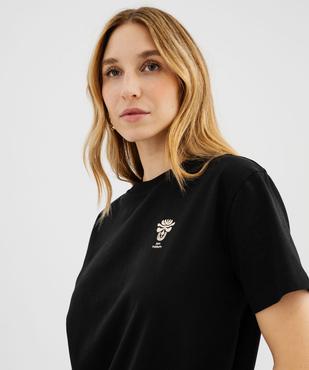 Tee-shirt manches courtes avec inscription positive femme vue2 - GEMO 4G FEMME - GEMO