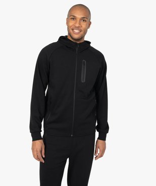 Sweat homme zippé à capuche et poches zippées vue1 - GEMO (HOMME) - GEMO