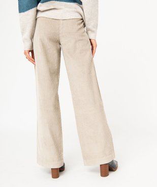 Pantalon large taille haute en velours côtelé femme vue3 - GEMO(FEMME PAP) - GEMO