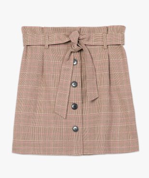 Jupe femme à motif Prince de Galle avec ceinture assortie vue4 - GEMO(FEMME PAP) - GEMO