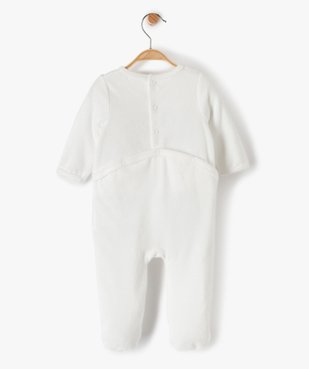 Pyjama bébé en velours avec message sur le buste vue4 - GEMO(BB COUCHE) - GEMO