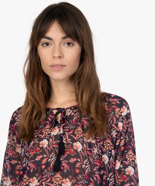 Blouse femme imprimée en voile à col rond vue2 - GEMO(FEMME PAP) - GEMO
