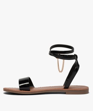 Sandales femme vernies à talon plat et bride cheville Only vue3 - ONLY - GEMO
