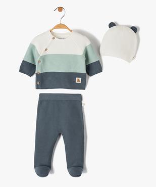 Ensemble bébé layette 3 pièces : brassière + pantalon + bonnet - LuluCastagnette vue1 - LULUCASTAGNETTE - GEMO