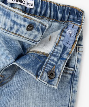 Jean bébé garçon délavé coupe carotte vue2 - GEMO 4G BEBE - GEMO