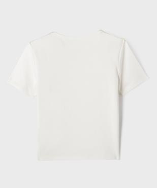 Tee-shirt manches courtes coupe courte fille vue3 - GEMO 4G FILLE - GEMO