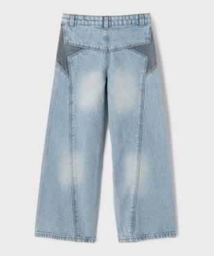 Jean wide leg avec empiècements pailletés fille vue3 - GEMO (ENFANT) - GEMO