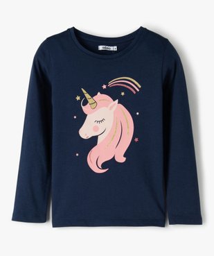 Tee-shirt fille à manches longues et motif sur l’avant vue1 - GEMO C4G FILLE - GEMO