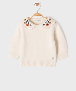 Pull à col Claudine brodé bébé fille - LuluCastagnette vue1 - LULUCASTAGNETTE - GEMO