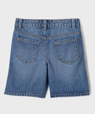 Short en jean avec motif brodé et taille ajustable fille vue4 - GEMO 4G FILLE - GEMO