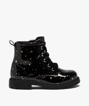 Boots fille à lacets et zip tige vernie et imprimée vue1 - GEMO (ENFANT) - GEMO