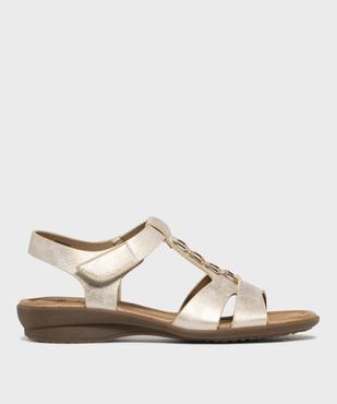 Sandales confort femme avec bijou et fermeture scratch vue1 - G'FLEX - GEMO