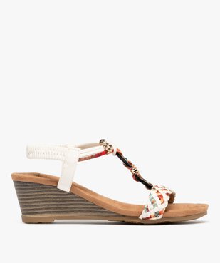 Sandales femme compensées avec bride talon élastique et bijou fantaisie vue7 - VALENTINA BALDA - GEMO