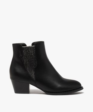 Boots fille unies à talon et élastique pailleté rock vue1 - GEMO (ENFANT) - GEMO