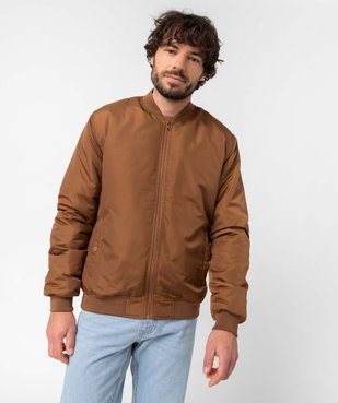 Blouson homme rembourré avec finitions bord-côte vue2 - GEMO 4G HOMME - GEMO