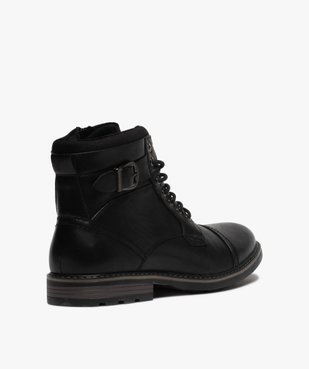 Boots homme unis doublure chaude fermeture lacets et zip vue4 - Nikesneakers (CASUAL) - Nikesneakers
