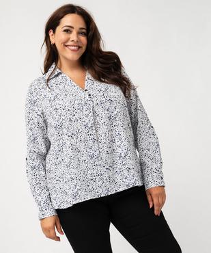 Chemise manches longues en tissu froissé et imprimé femme grande taille vue1 - GEMO (G TAILLE) - GEMO