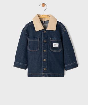 Veste en jean à boutons-pression et col fantaisie amovible bébé garçon - LuluCastagnette vue1 - LULUCASTAGNETTE - GEMO