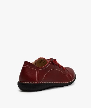 Derbies femme confort dessus cuir à lacets élastiques vue4 - GEMO (CASUAL) - GEMO