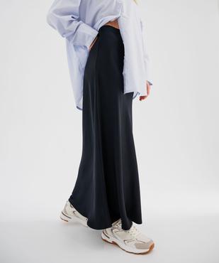 Jupe longue en matière satinée taille élastique femme vue3 - GEMO 4G FEMME - GEMO