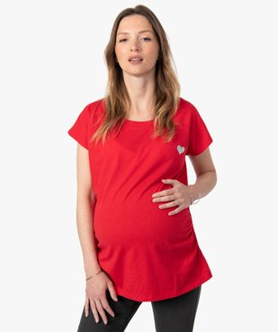 Tee-shirt de grossesse avec petit motif  vue1 - GEMO (MATER) - GEMO